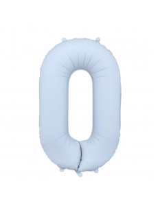 Balão Número 0 Azul Bebé